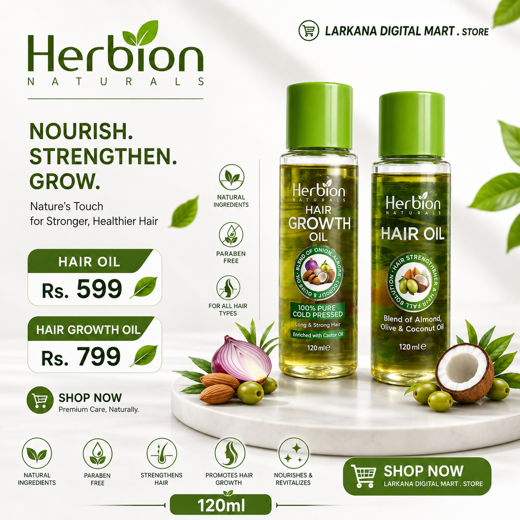 Herbion Naturals Hair Oil & Hair Growth Oil – 120ml