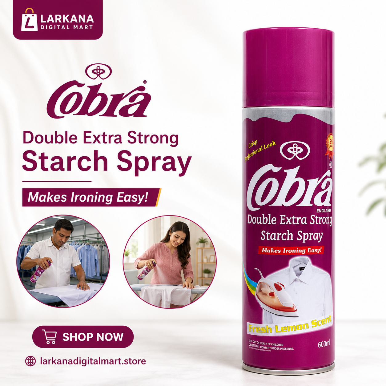Cobra Double Extra Strong Starch Spray 600ml