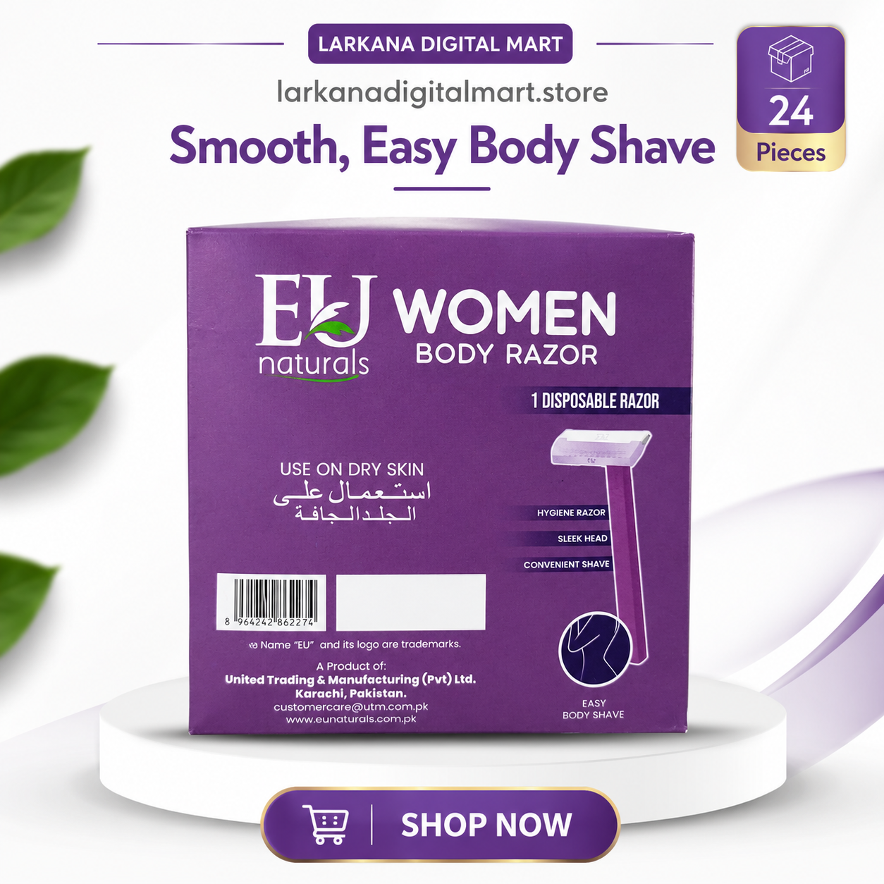 EU Naturals Women Body Razor - Pack of 24