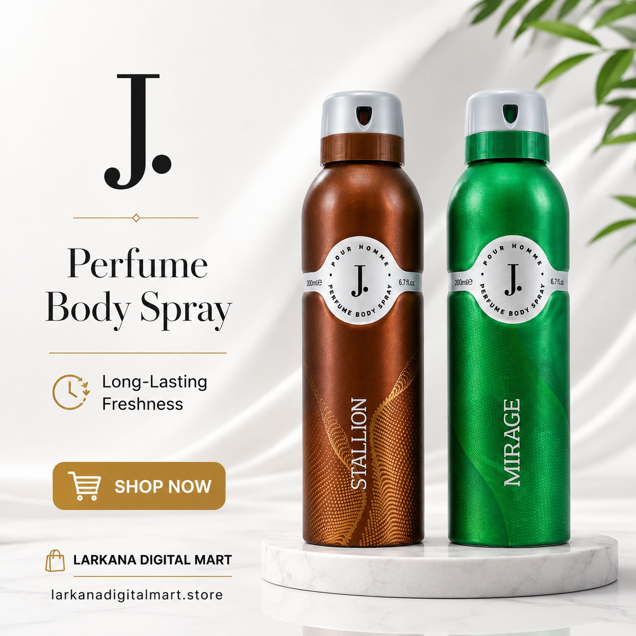 J. Perfume Body Spray Pour Homme - Stallion & Mirage