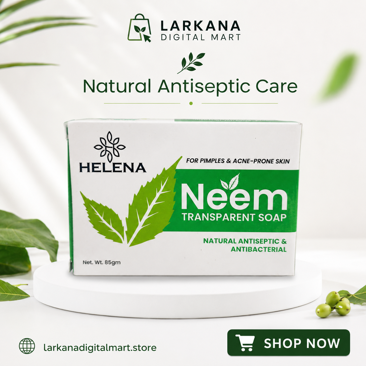 Helena Neem Transparent Soap - Natural Antiseptic & Antibacterial