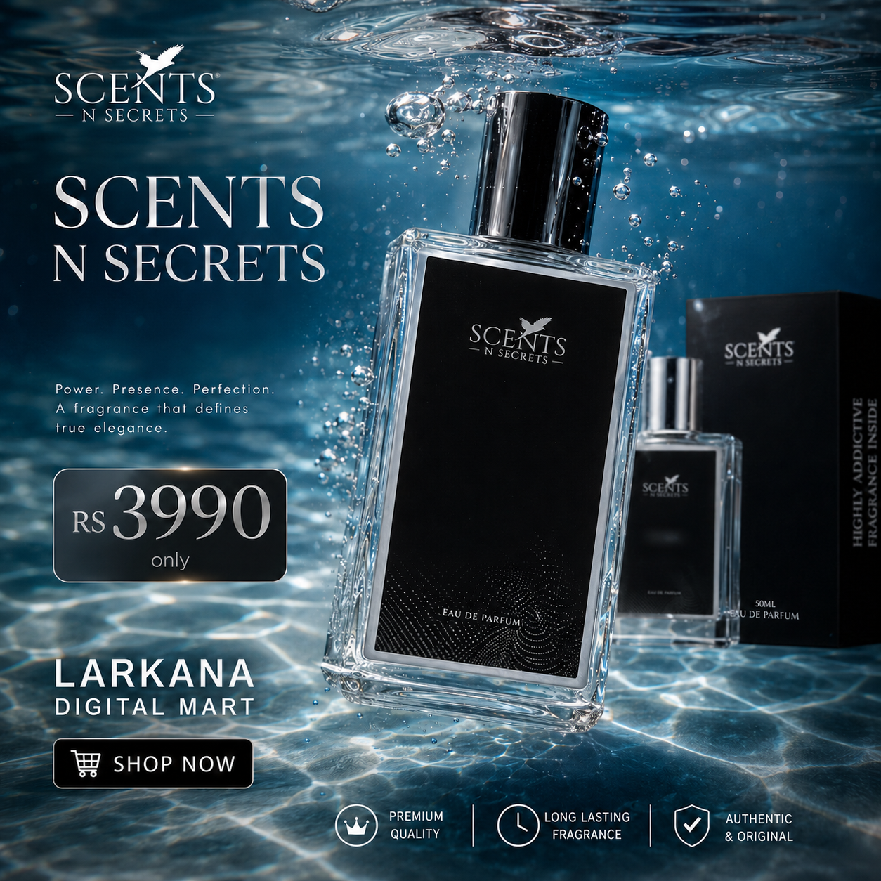 Scents N Secrets Eau de Parfum 50ml , LARKANA DIGITAL MART