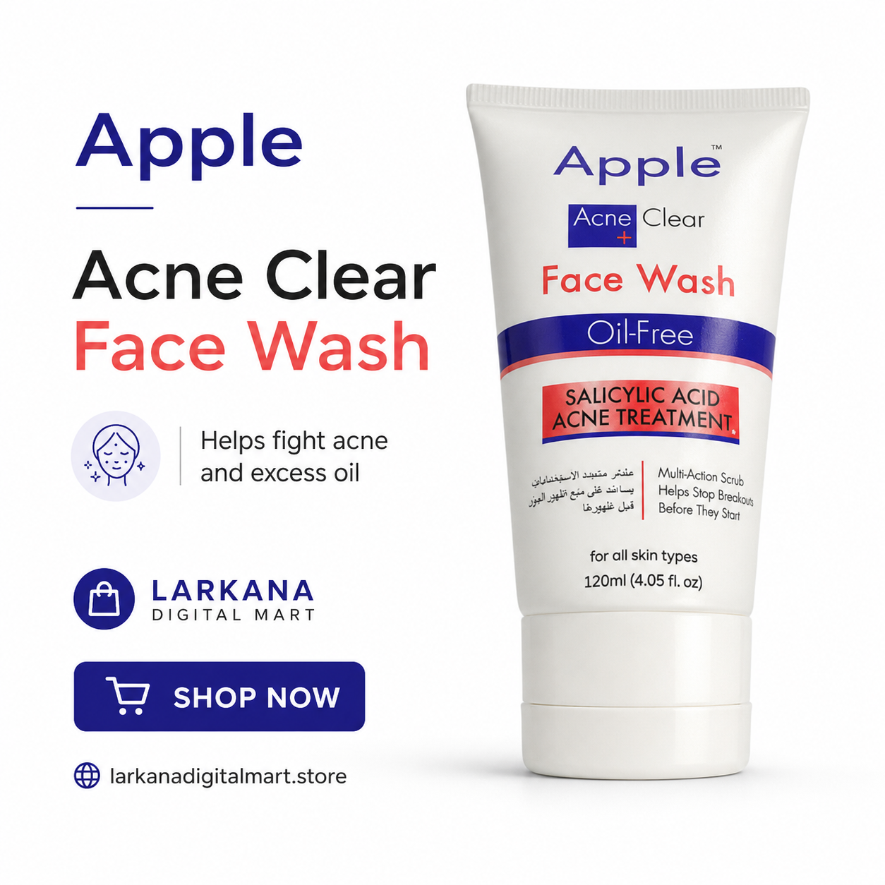 Apple Acne Clear Face Wash Oil-Free 120ml