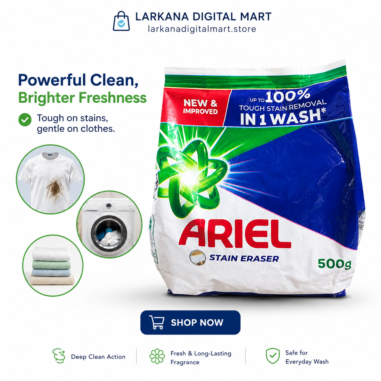 Ariel Stain Eraser Detergent Powder 500g