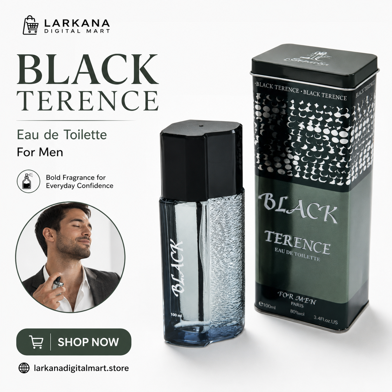 Black Terence Eau de Toilette For Men – 100ml