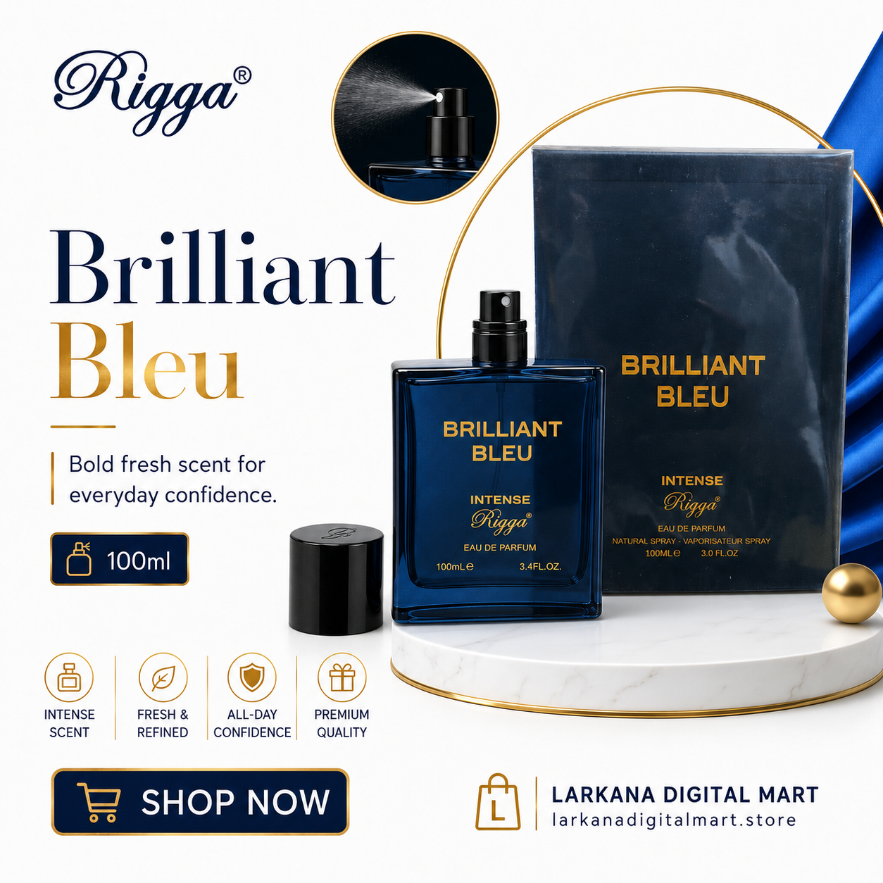 Rigga Brilliant Bleu Intense Eau de Parfum 100ml