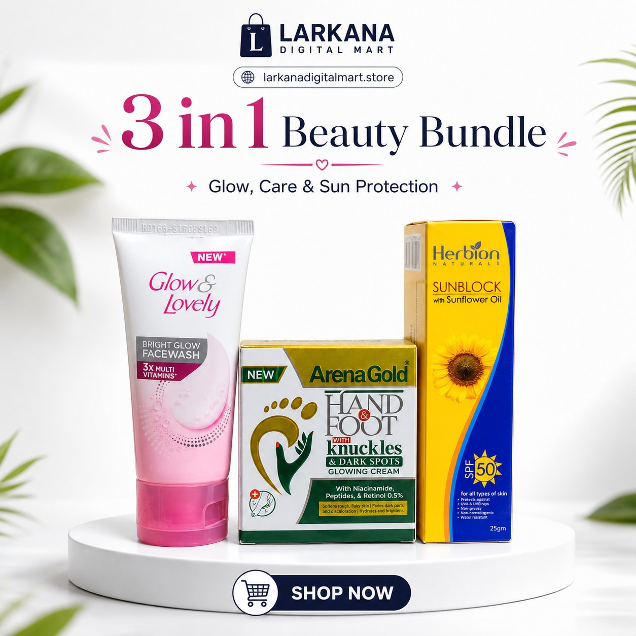 3 in 1 Beauty Bundle - Glow, Care & Sun Protection