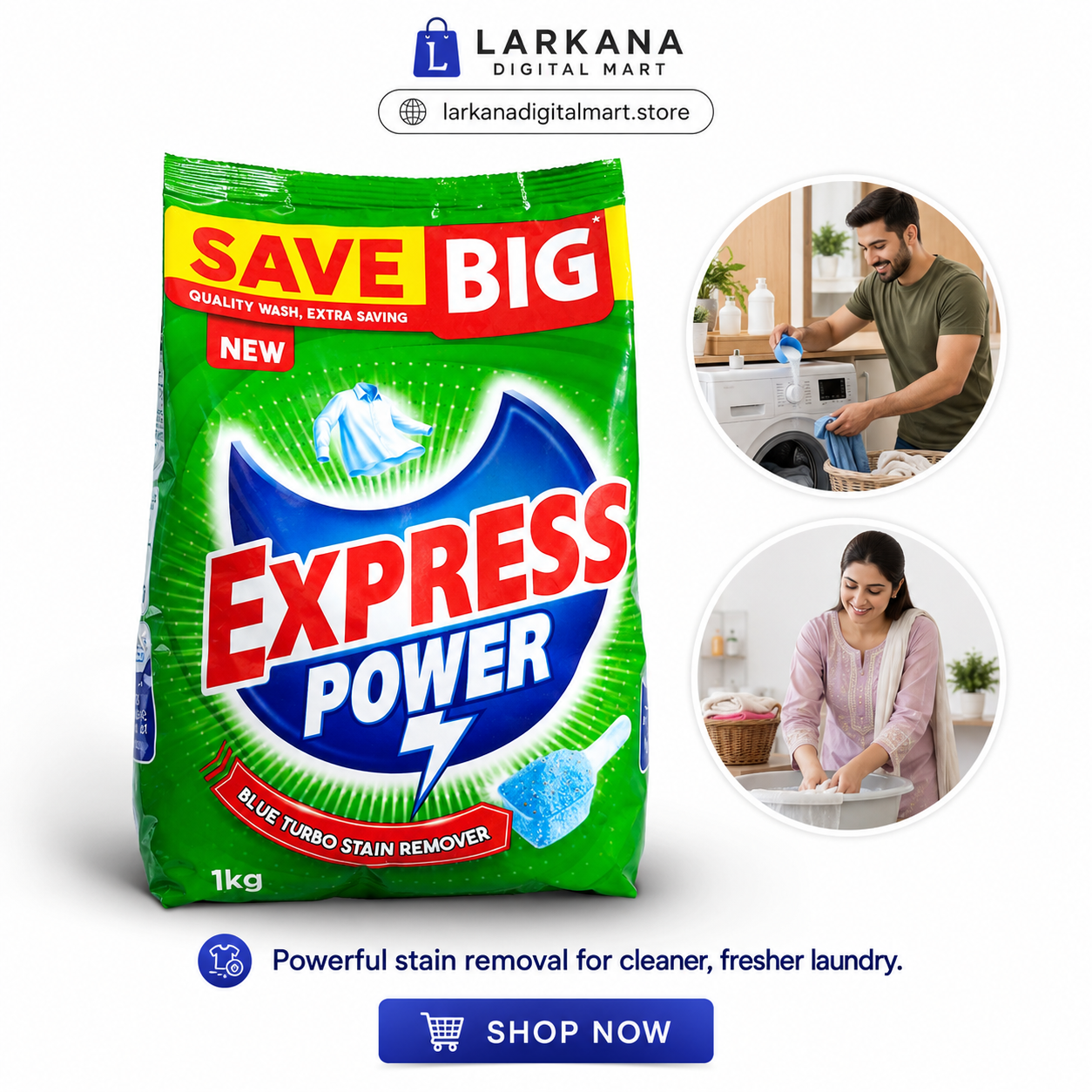 Express Power Detergent - Blue Turbo Stain Remover 1kg