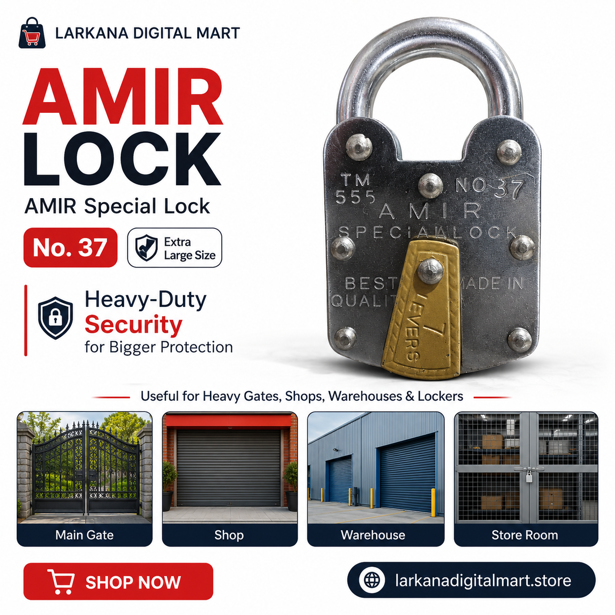AMIR Special Lock No. 37 - Extra Large Heavy Duty
