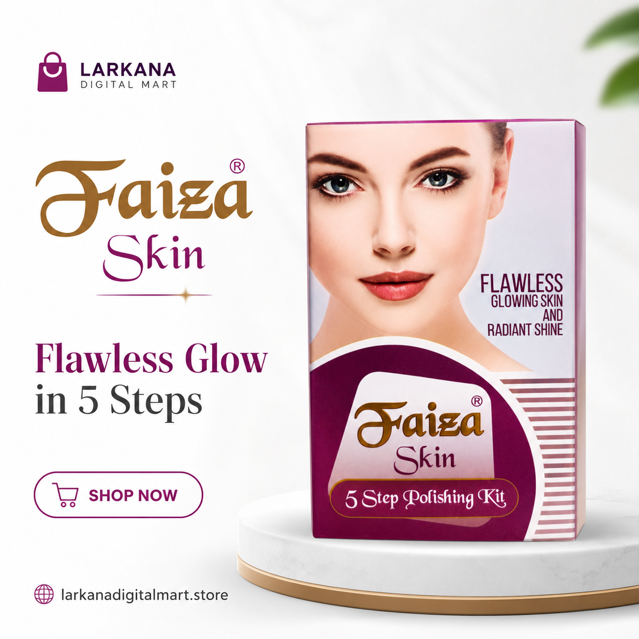 Faiza Skin 5 Step Polishing Kit , LARKANA DIGITAL MART