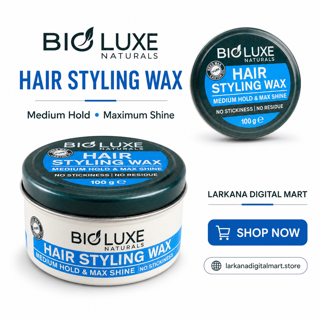 Bio Luxe Naturals Hair Styling Wax - Medium Hold & Max Shine