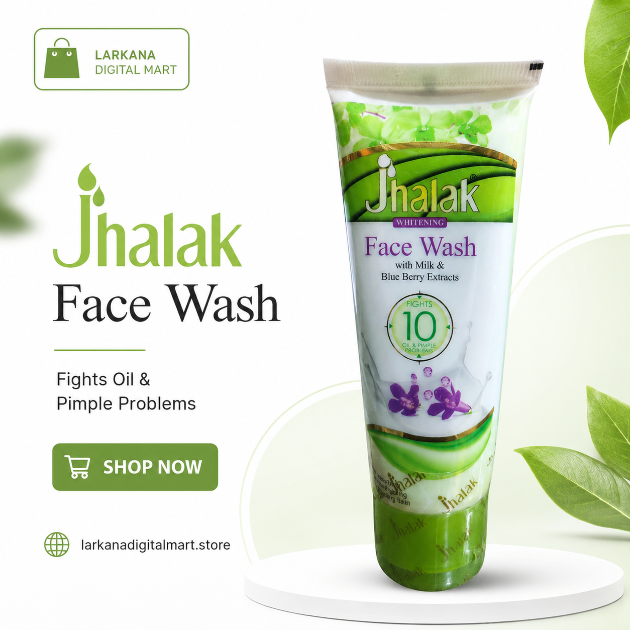 Jhalak Whitening Face Wash with Milk & Blue Berry Extracts