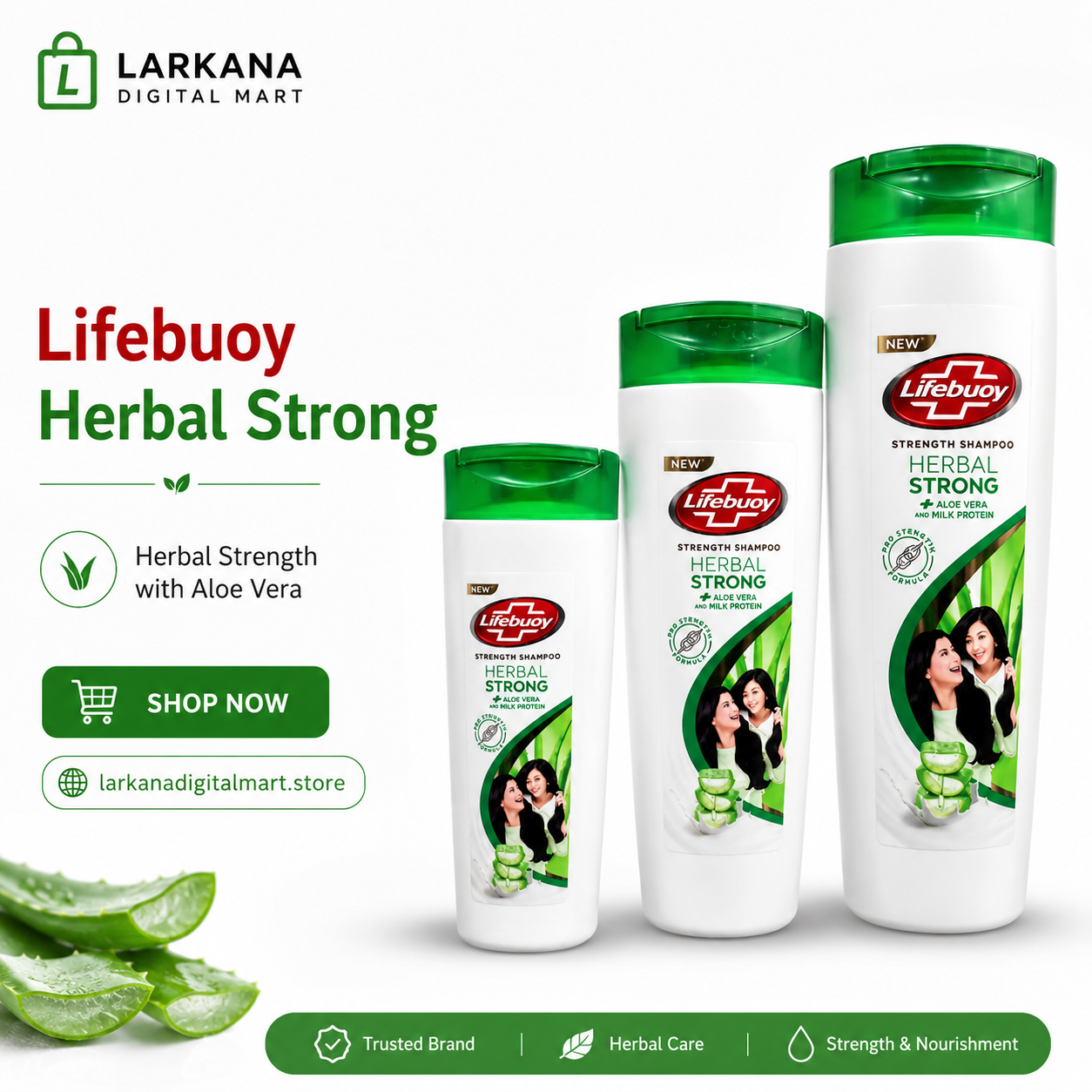Lifebuoy Herbal Strong Shampoo - Aloe Vera & Milk Protein