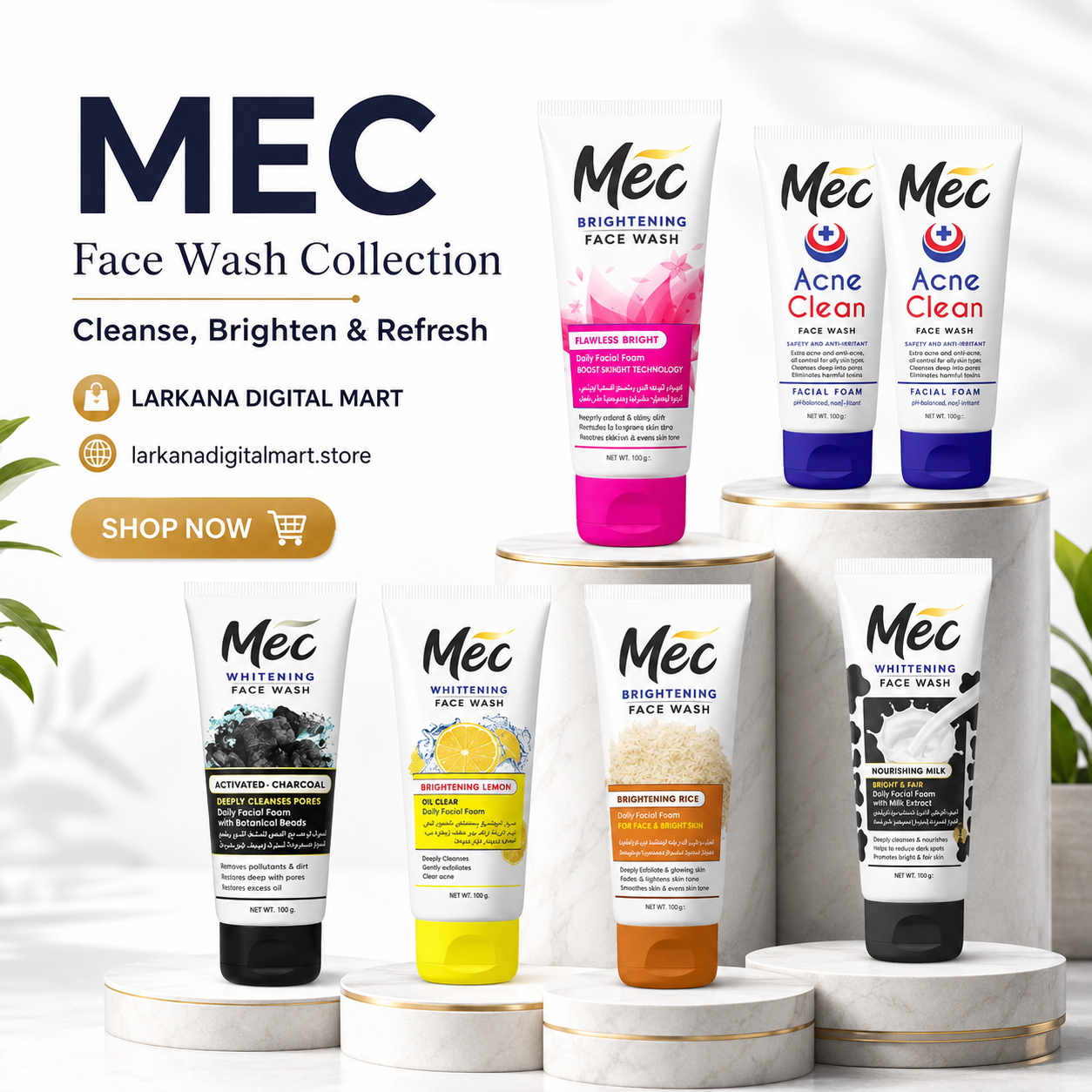 MEC Face Wash Collection - Cleanse, Brighten & Refresh