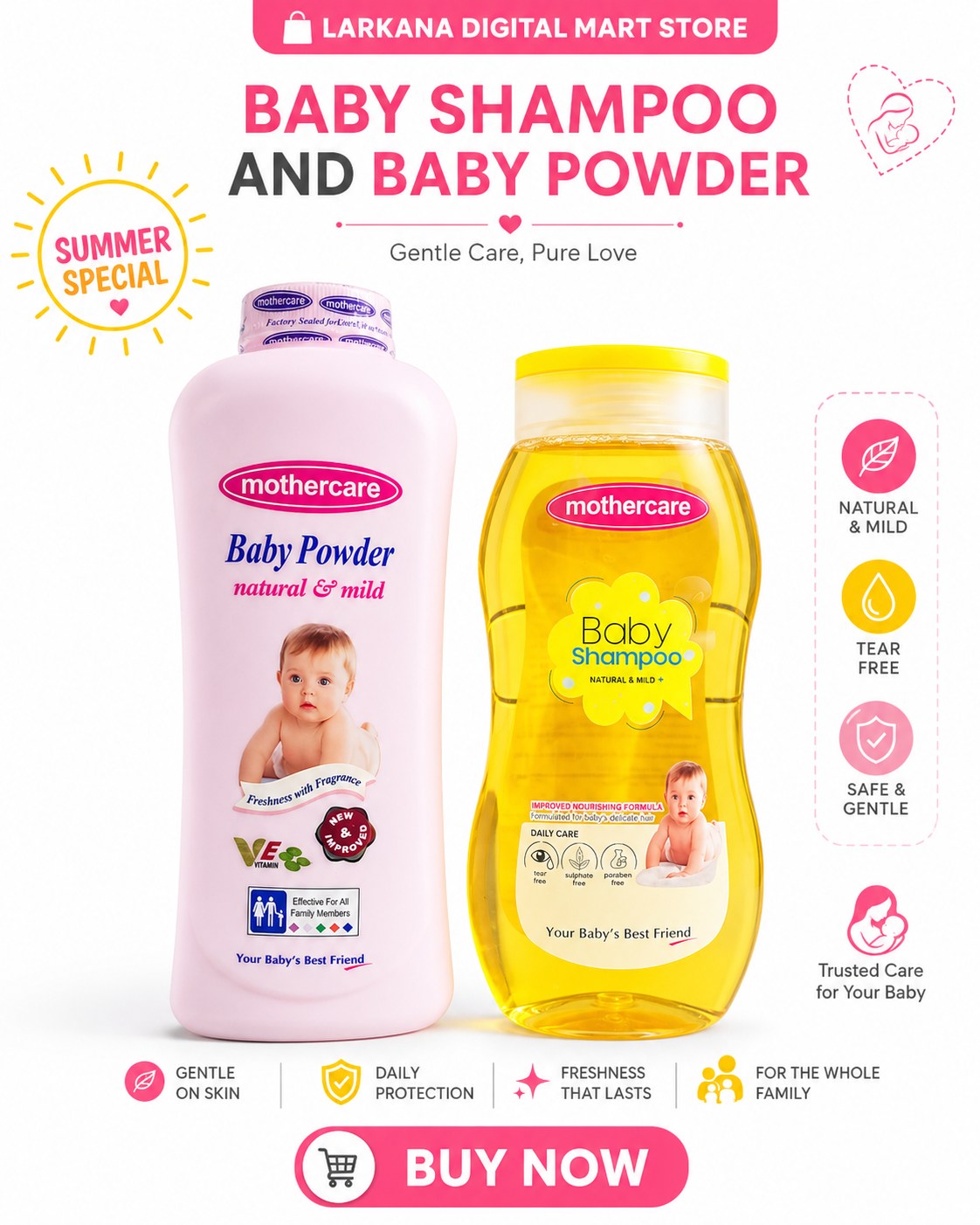 Mothercare Baby Shampoo and Baby Powder - Summer Special Combo