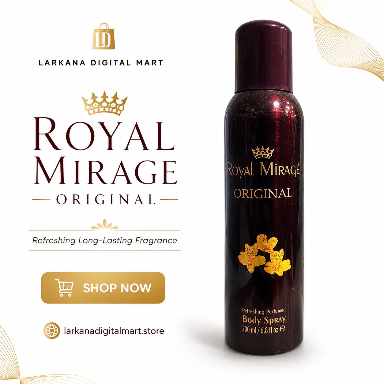 Royal Mirage Original Refreshing Perfumed Body Spray 200ml
