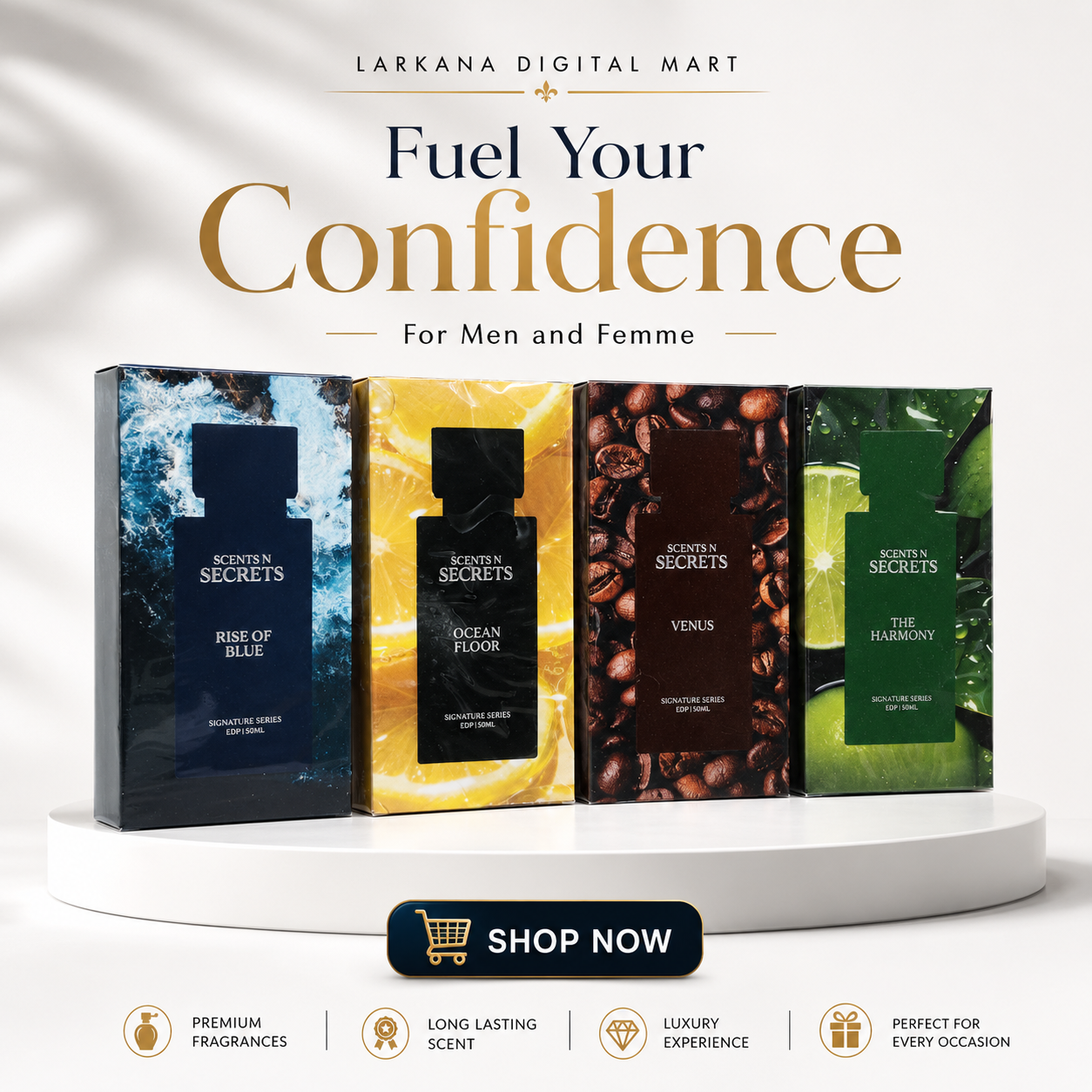 Scents N Secrets Signature Series EDP 50ml - Rise of Blue, Ocean Floor, Venus & The Harmony
