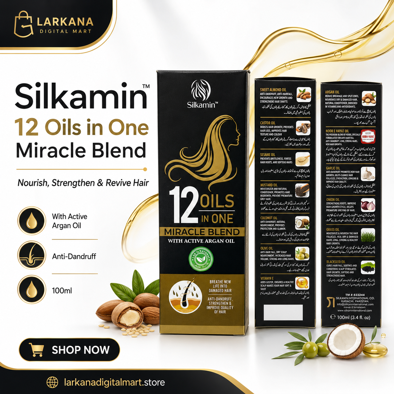Silkamin 12 Oils in One Miracle Blend Hair Oil