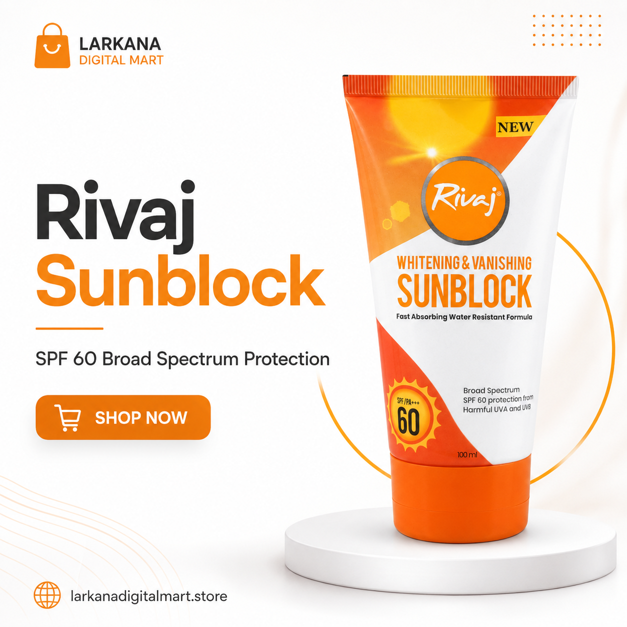 Rivaj Whitening & Vanishing Sunblock SPF 60